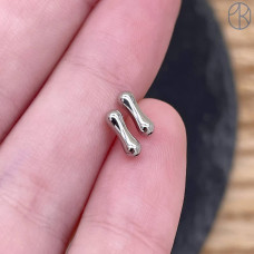 Бусина косточка, цвет серебро 7 мм