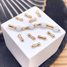 Бусина косточка, цвет золото 7 мм