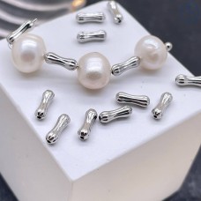 Бусина косточка, цвет золото 7х2 мм