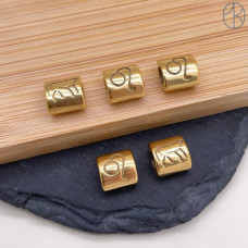 Бусина Козерог сталь, цвет золото 9 мм