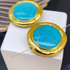 Бусина круг говлит (имитация) №2, цвет золото ~ 25 мм