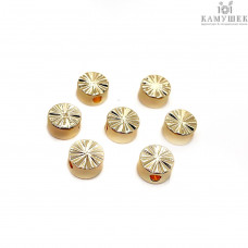 Бусина круг резной, цвет золото 6 мм