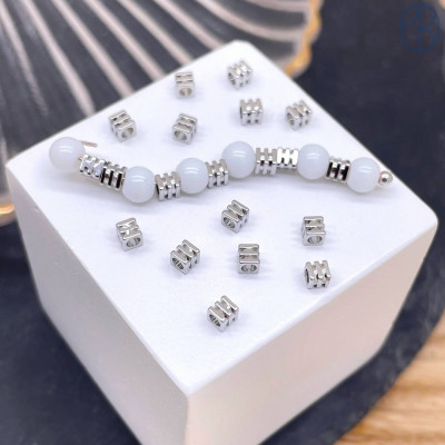 Бусина куб, цвет серебро 2 мм 