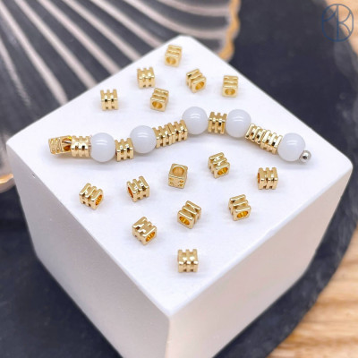 Бусина куб, цвет золото 2 мм 