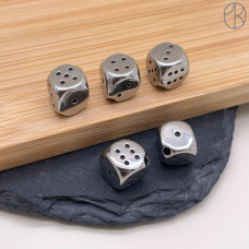 Бусина кубик (кости), цвет серебро 9 мм Бусина кубик (кости), цвет серебро 9 мм
