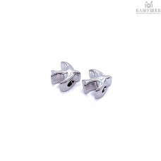 Бусина ласточка, цвет серебро 8х7 мм