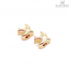 Бусина ласточка, цвет золото 8х7 мм 