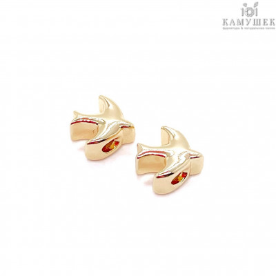 Бусина ласточка, цвет золото 8х7 мм 