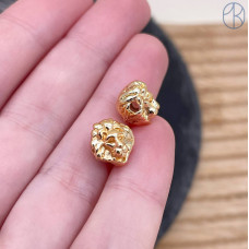 Бусина лев, цвет золото 9 мм