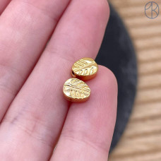 Бусина лист, цвет золото 7 мм