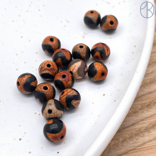 Бусина Лошадь коричнево-черный шар уп. 5шт 8 мм