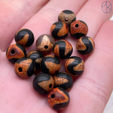 Бусина Лошадь коричнево-черный шар уп. 5шт 8 мм