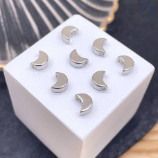 Бусина луна, цвет серебро 6 мм