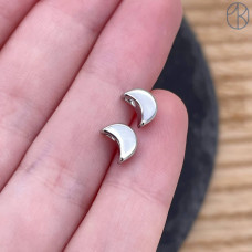 Бусина луна, цвет серебро 6 мм