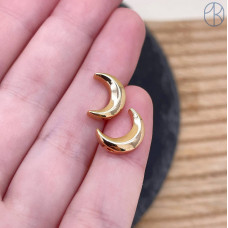 Бусина луна, цвет золото 12х8 мм 