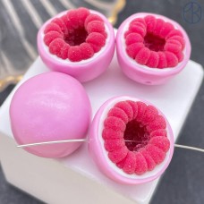 Бусина малина в розовом шоколаде ~ 17-19 мм