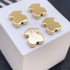 Бусина медведь, цвет золото 12х10 мм