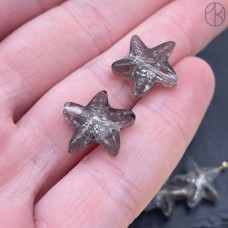 Бусина, морская звезда черная с переливом 14 мм