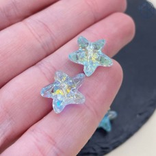 Бусина, морская звезда голубая с переливом 14 мм