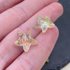 Бусина, морская звезда прозрачная с переливом 14 мм