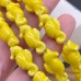 Бусина морской конек керамика, цвет желтый 19 мм штучно