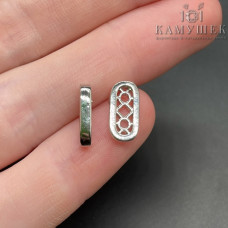 Бусина на 2 ряда, цвет серебро 12х6 мм