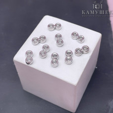 Бусина на 2 ряда, цвет серебро 5х8 мм 