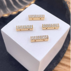 Бусина на 2 ряда, цвет золото 12х4 мм 