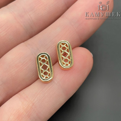 Бусина на 2 ряда, цвет золото 12х6 мм