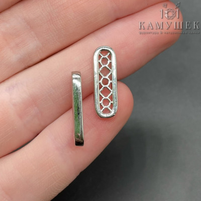 Бусина на 3 ряда, цвет серебро 18х6 мм 