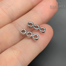 Бусина на 3 ряда, цвет серебро 4х12 мм 