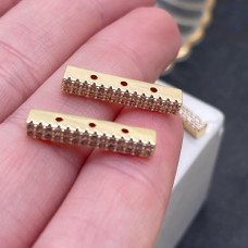 Бусина на 3 ряда, цвет золото 12х3 мм CRAM317