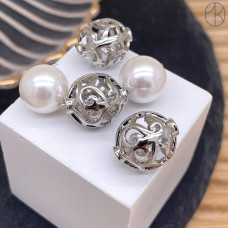 Бусина национальная №1, цвет серебро 14 мм