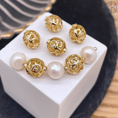 Бусина национальная №1, цвет золото 10 мм