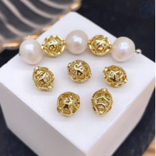 Бусина национальная №1, цвет золото 8 мм