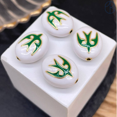 Бусина национальная эмаль №2, цвет золото 18 мм