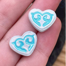 Бусина национальная сердце №1 12 мм