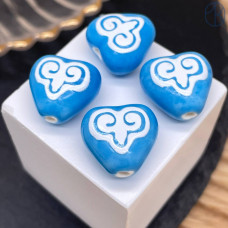 Бусина национальная сердце №2 16 мм