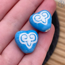 Бусина национальная сердце №2 16 мм