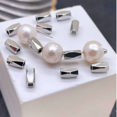 Бусина огранка, цвет серебро 3х6 мм 