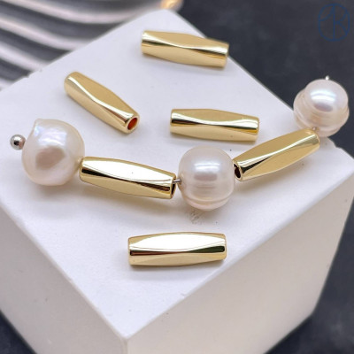 Бусина огранка, цвет золото 11х3 мм