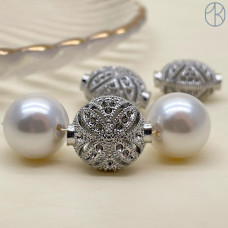 Бусина овал, цвет серебро 13х15 