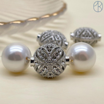 Бусина овал, цвет серебро 13х15 