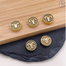 Бусина Овен сталь, цвет золото 10 мм