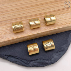 Бусина Овен сталь, цвет золото 9 мм