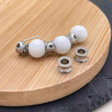 Бусина песочные часы сталь 4 мм, цвет серебро