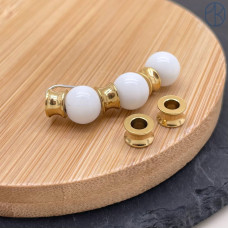 Бусина песочные часы сталь 4 мм, цвет золото 18К