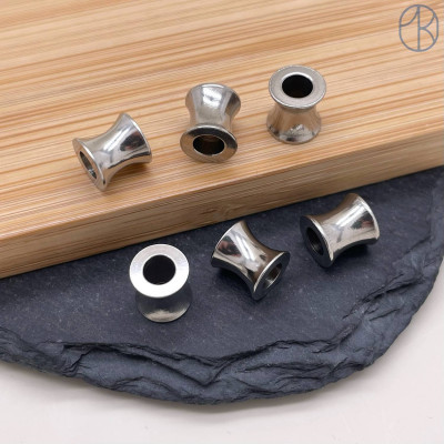 Бусина песочные часы сталь 8 мм, цвет серебро