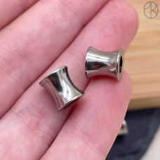 Бусина песочные часы сталь 8 мм, цвет серебро