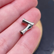 Бусина песочные часы сталь 8 мм, цвет серебро